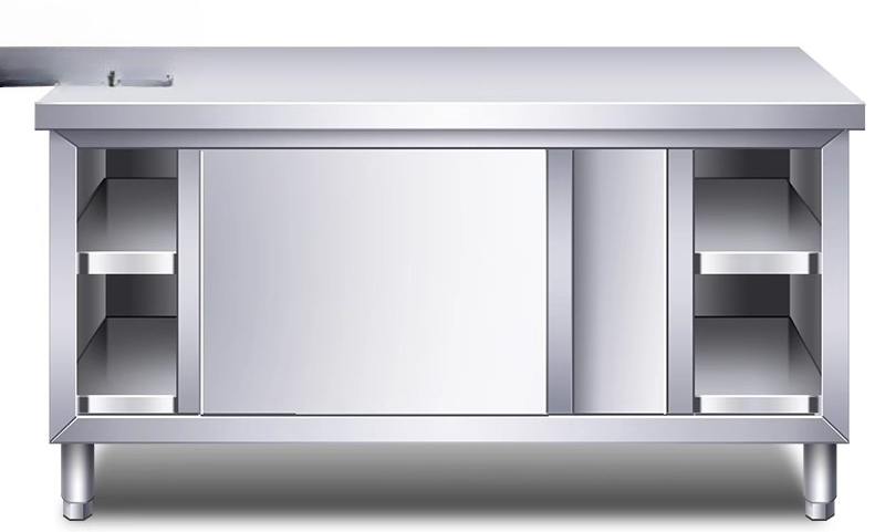 Commercial Kitchen Worktops - Kitchen Console Stainless Steel Worktop with