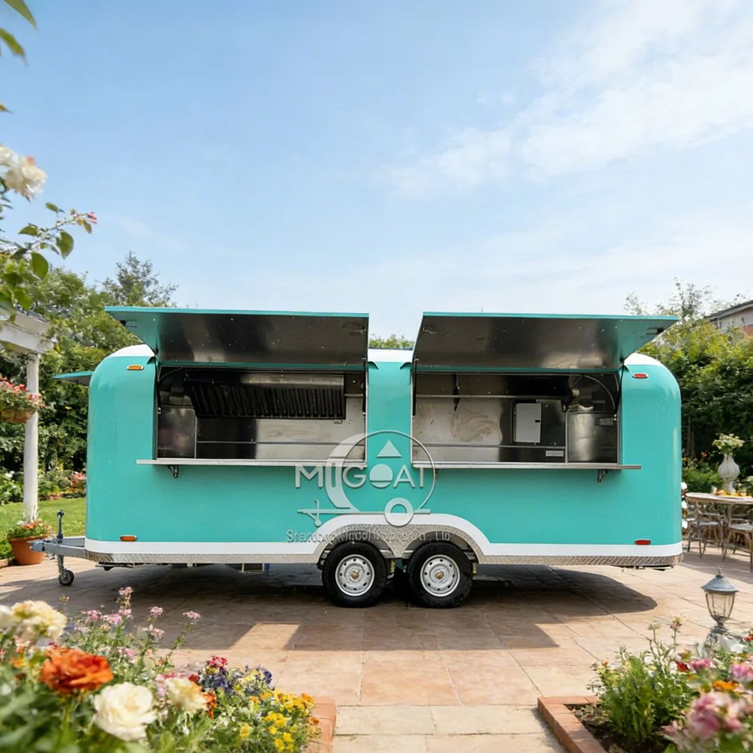 Commercial Kitchen Windows - Commercial Mobile Food Trailer with Dual