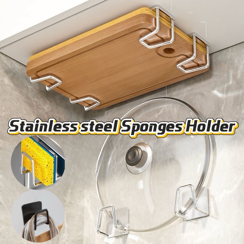 Commercial Kitchen Sink - 1-10pcs Kitchen Stainless Steel Sponge Holder
