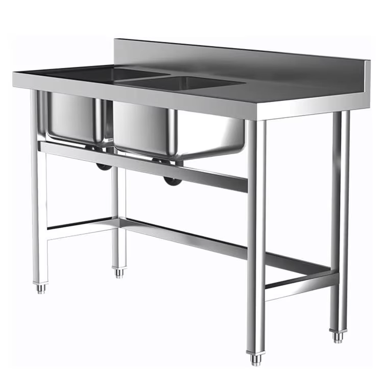 Commercial Kitchen Sink - Commercial Hotel Kitchen Equipment Double Bowl
