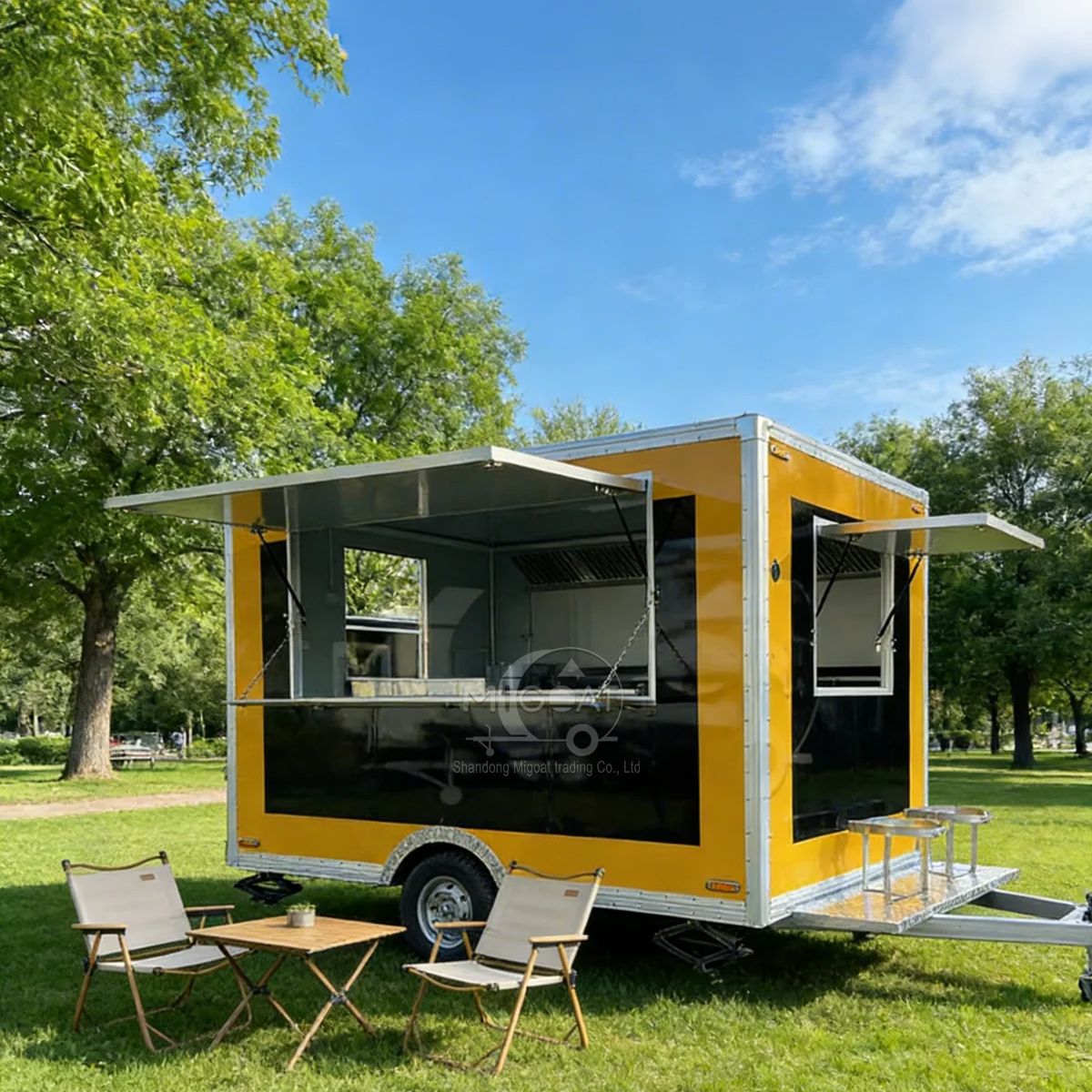 Yellow Black Food Truck Mobile - Commercial Kitchen Windows ulasan dan harga