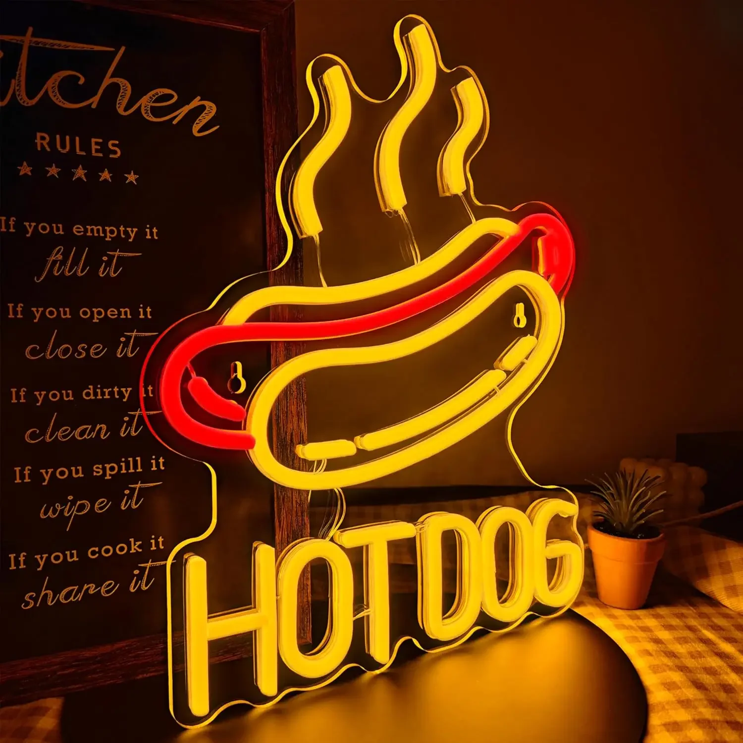 Hot Dog LED Neon Sign for Wall - Commercial Kitchen Windows ulasan dan harga