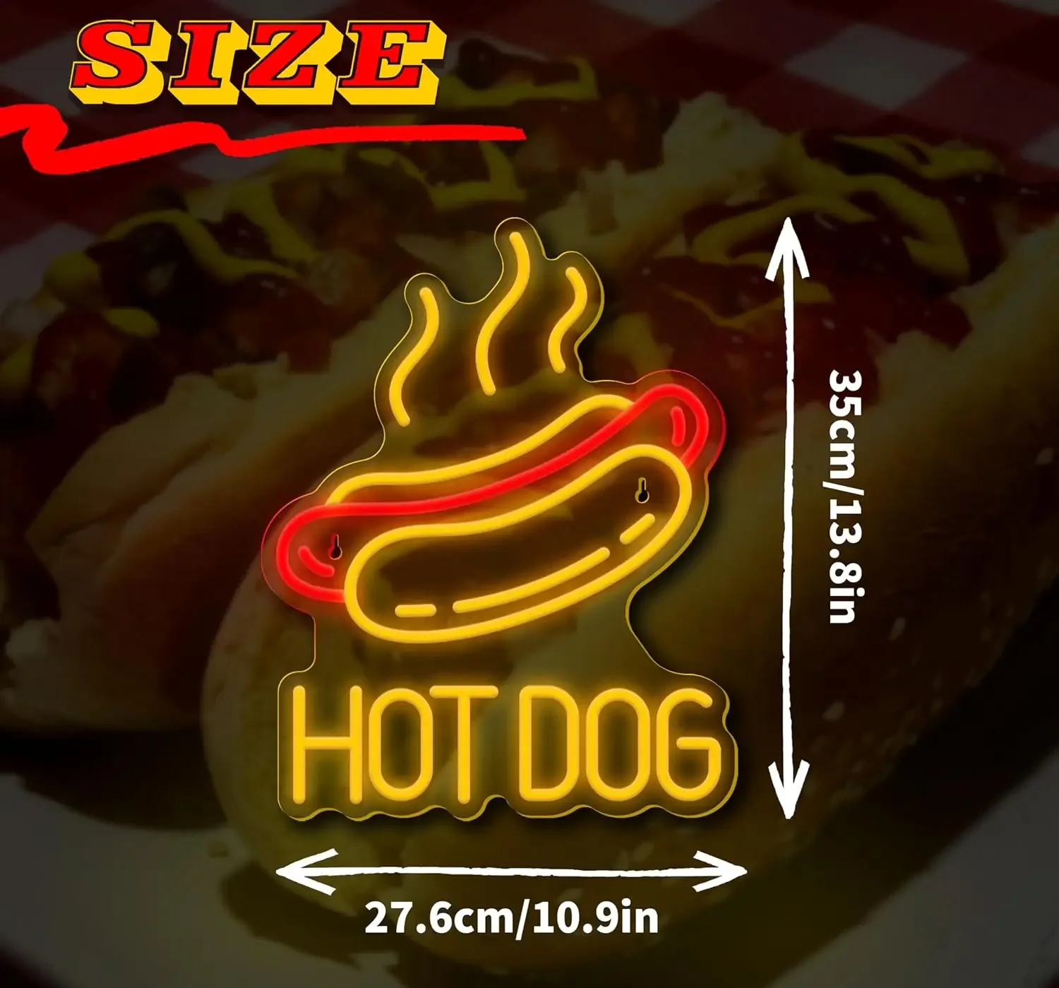Hot Dog LED Neon Sign for Wall - Commercial Kitchen Windows ulasan dan harga