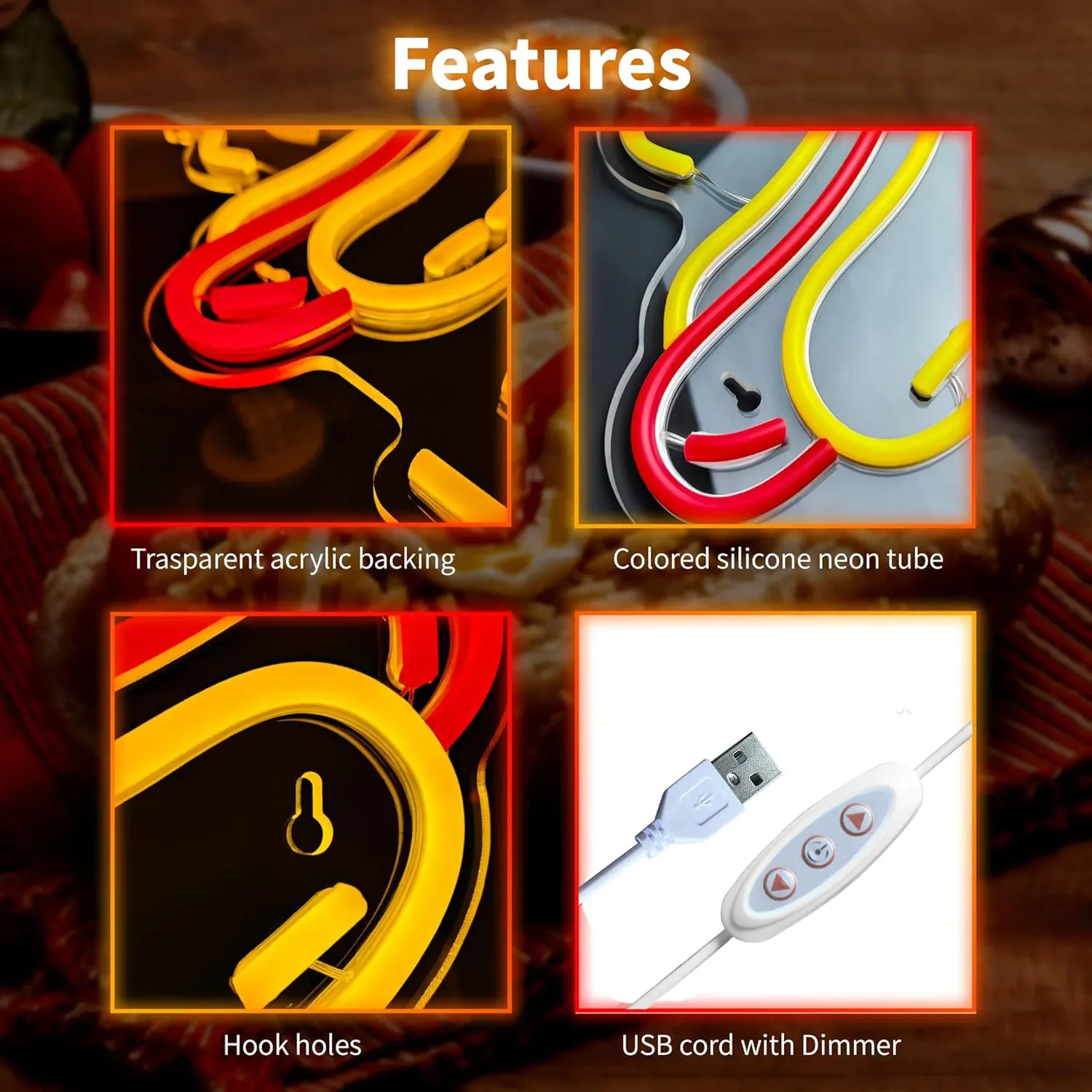 Hot Dog LED Neon Sign for Wall - Commercial Kitchen Windows ulasan dan harga