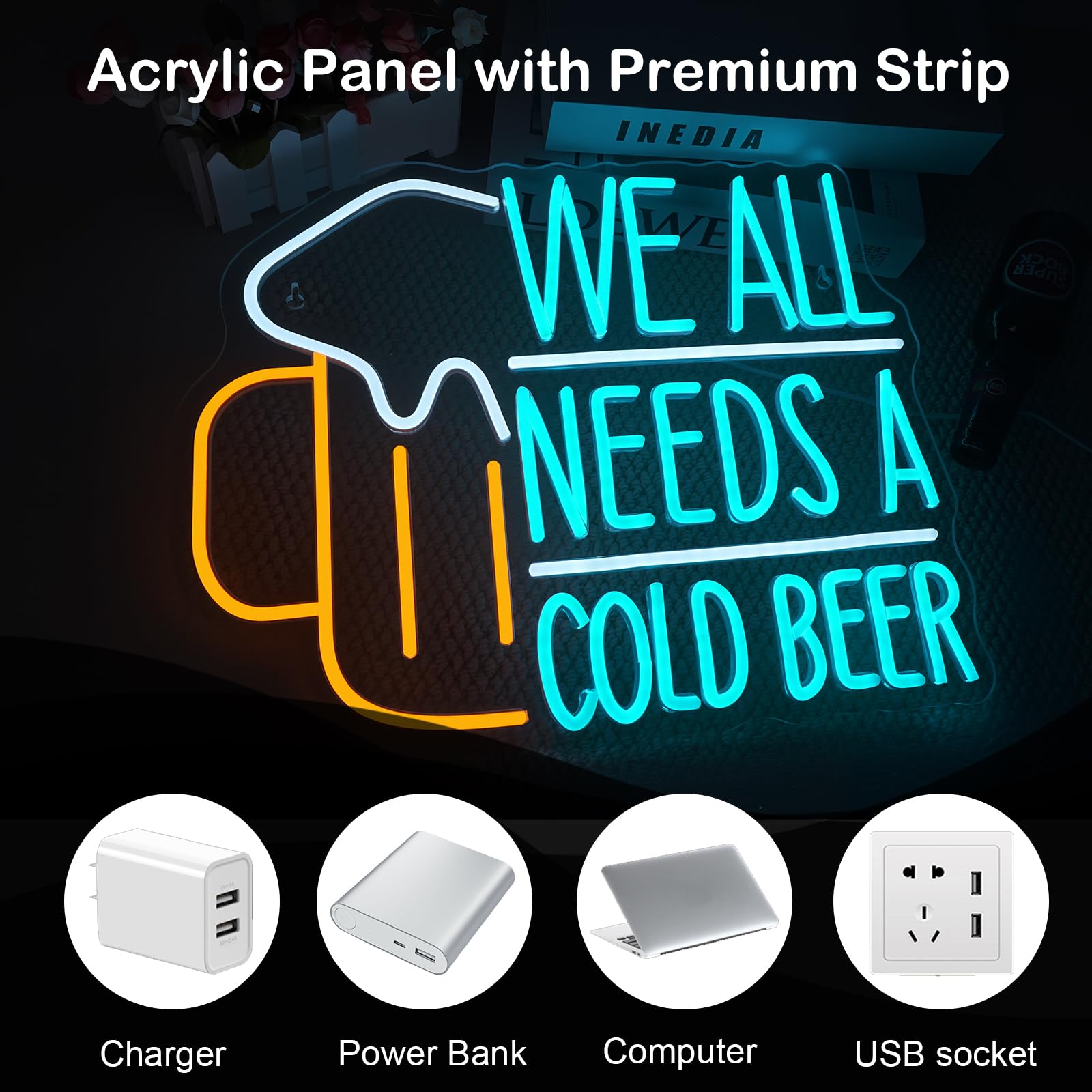 Beer Neon Sign LED Light Sign  - Commercial Kitchen Needs ulasan dan harga