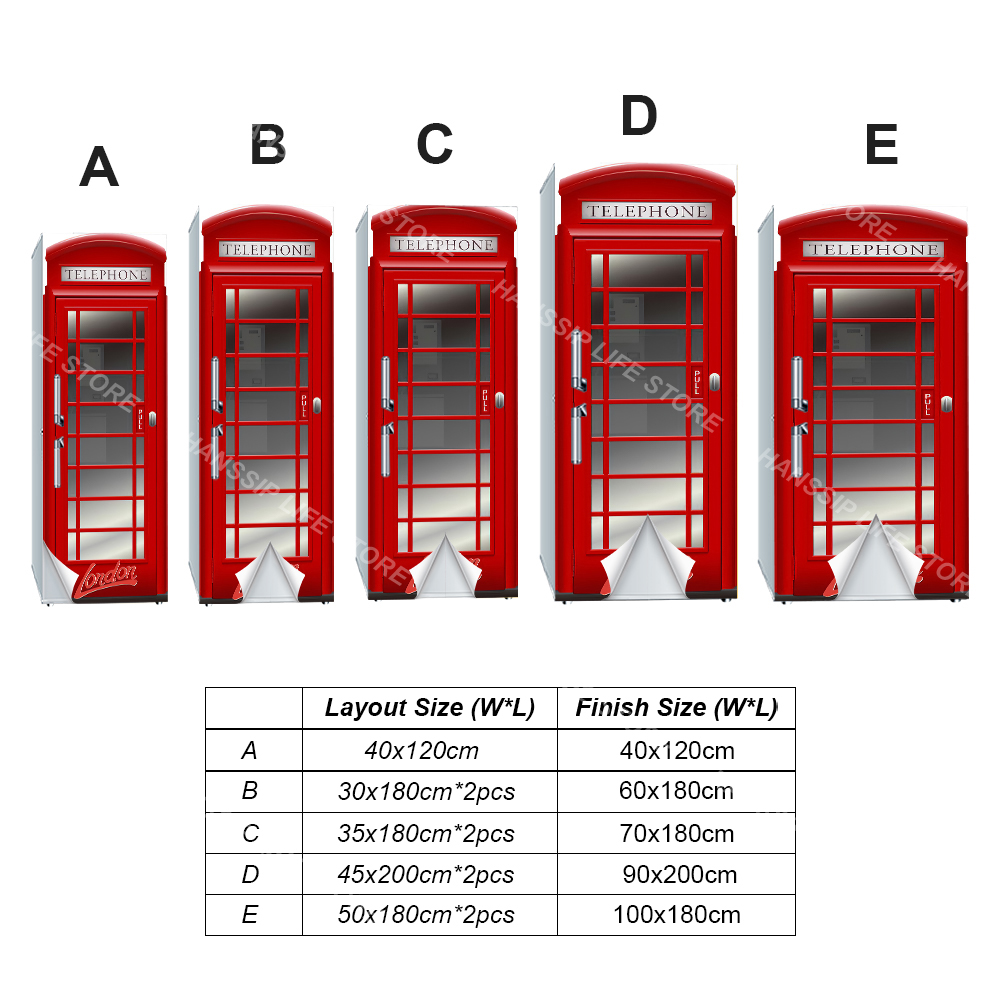 Retro Phone Booth Printed Refr - Commercial Kitchen Wall Panels ulasan dan harga