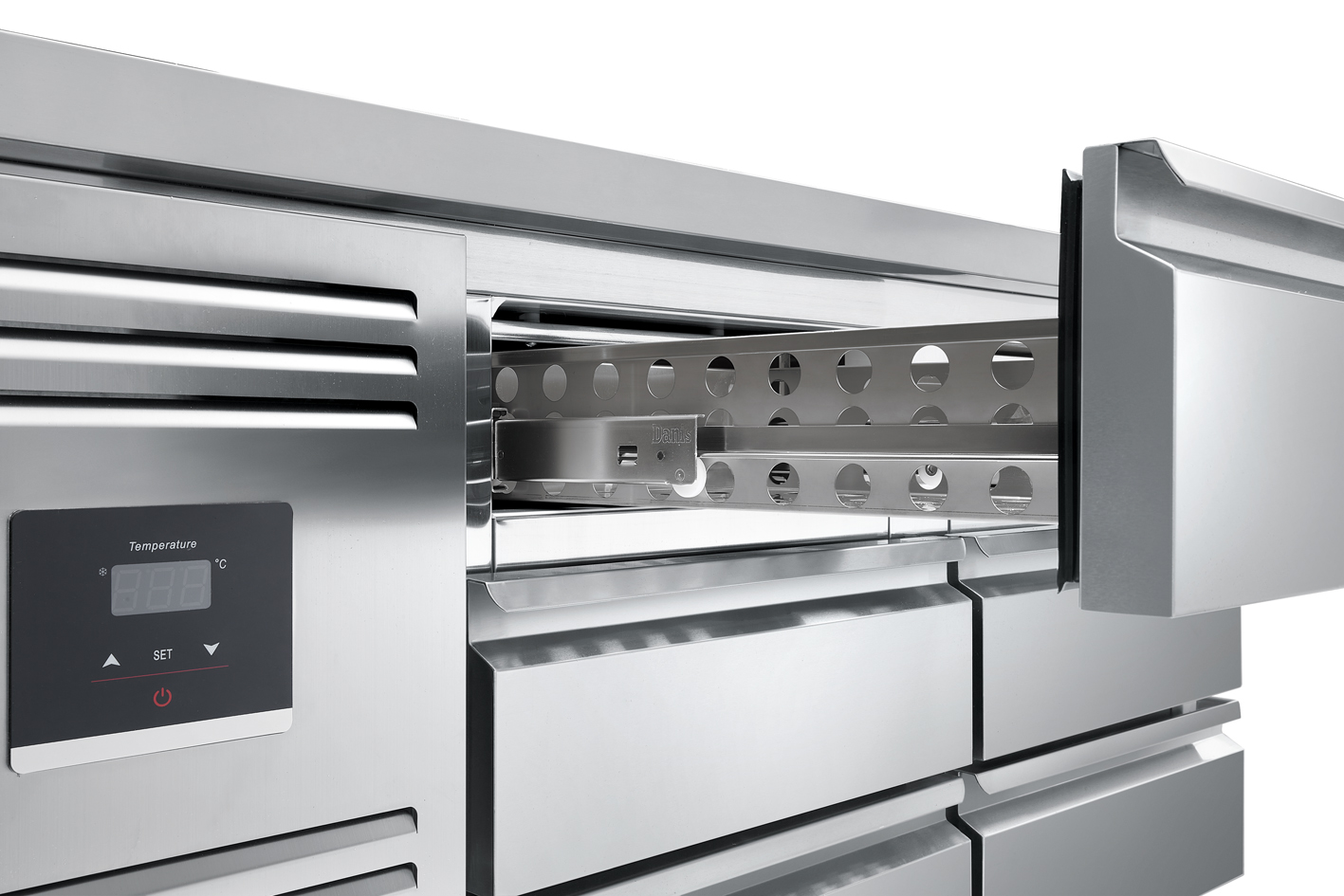 Adjustable Stainless Steel Wor - Refrigerated Display Case ulasan dan harga