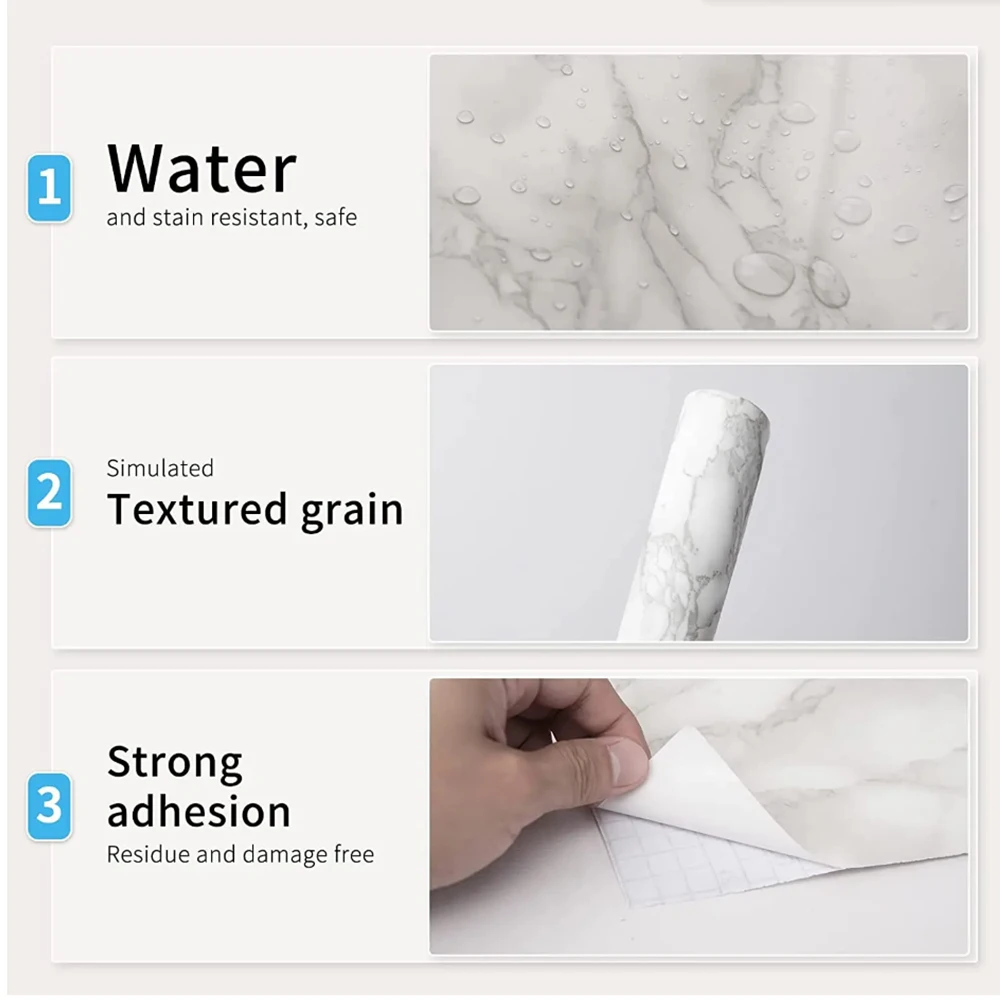 Marble Vinyl Self Adhesive Wal - Commercial Kitchen Wall Panels ulasan dan harga