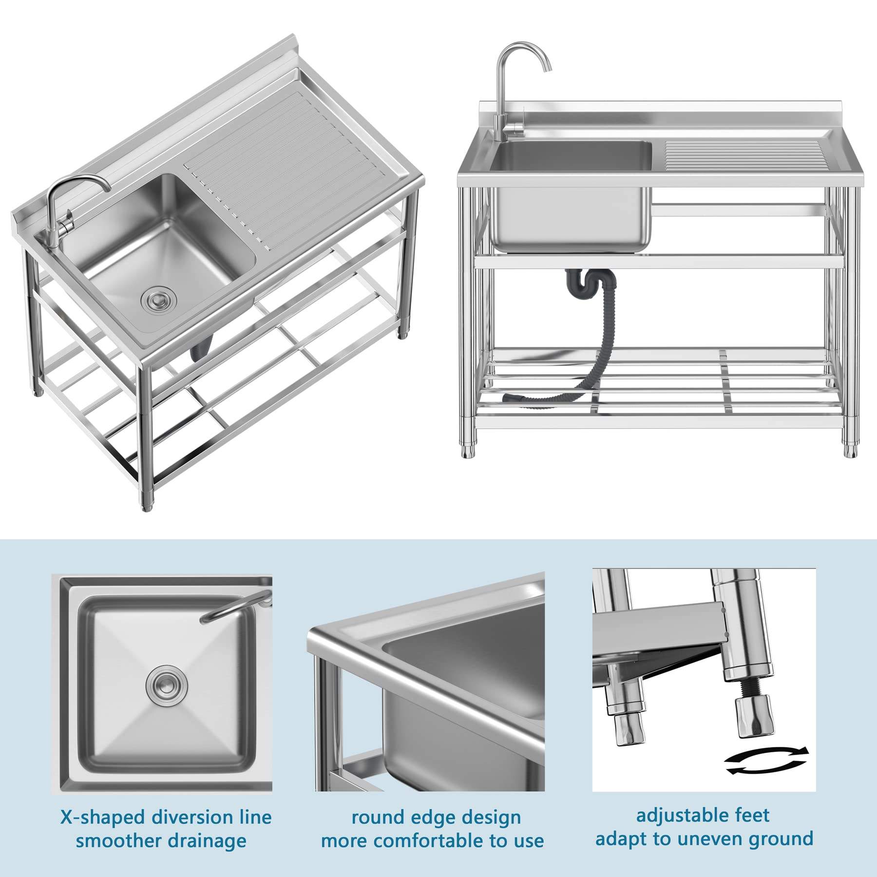 Top Selling Stainless Steel Co - Commercial Kitchen Sink ulasan dan harga
