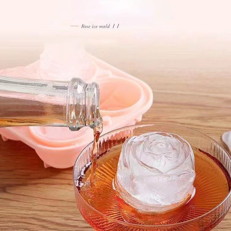 3D Rose Ice Molds 4 Holes Ice  - Commercial Kitchen Setup ulasan dan harga