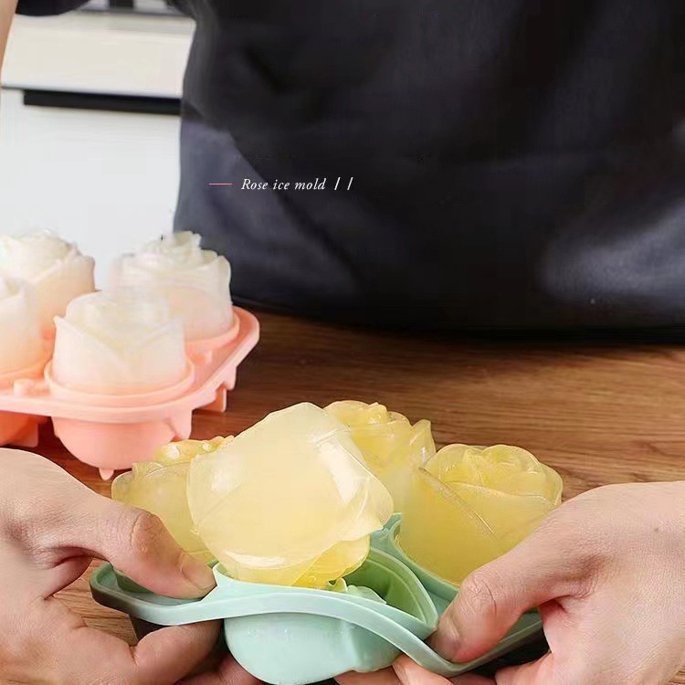3D Rose Ice Molds 4 Holes Ice  - Commercial Kitchen Setup ulasan dan harga