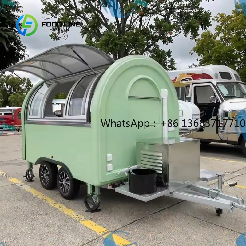 Customized Round Food Trailer  - Commercial Kitchen Windows ulasan dan harga