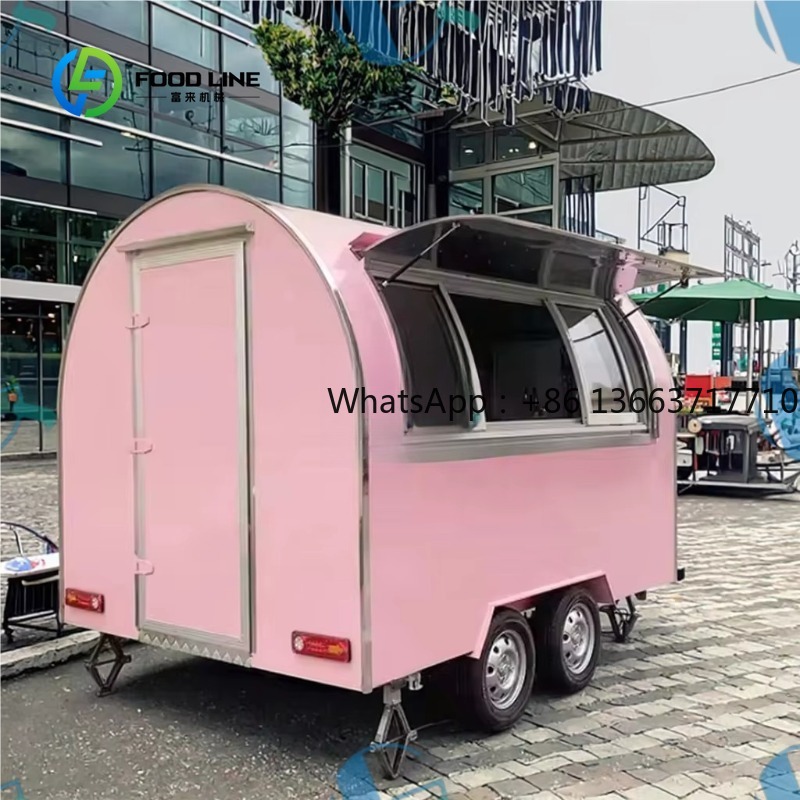 Customized Round Food Trailer  - Commercial Kitchen Windows ulasan dan harga