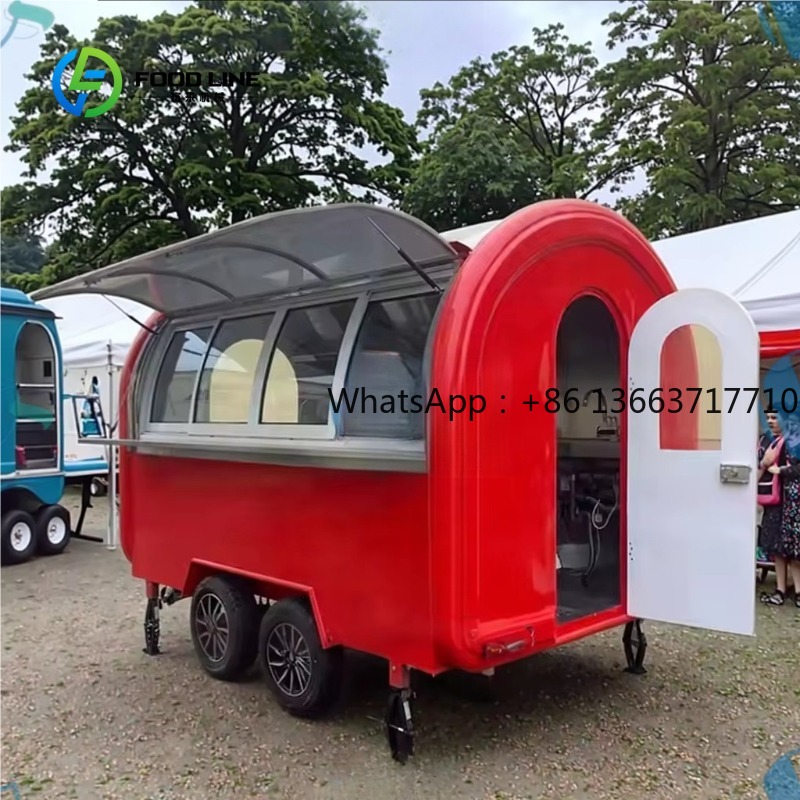 Customized Round Food Trailer  - Commercial Kitchen Windows ulasan dan harga