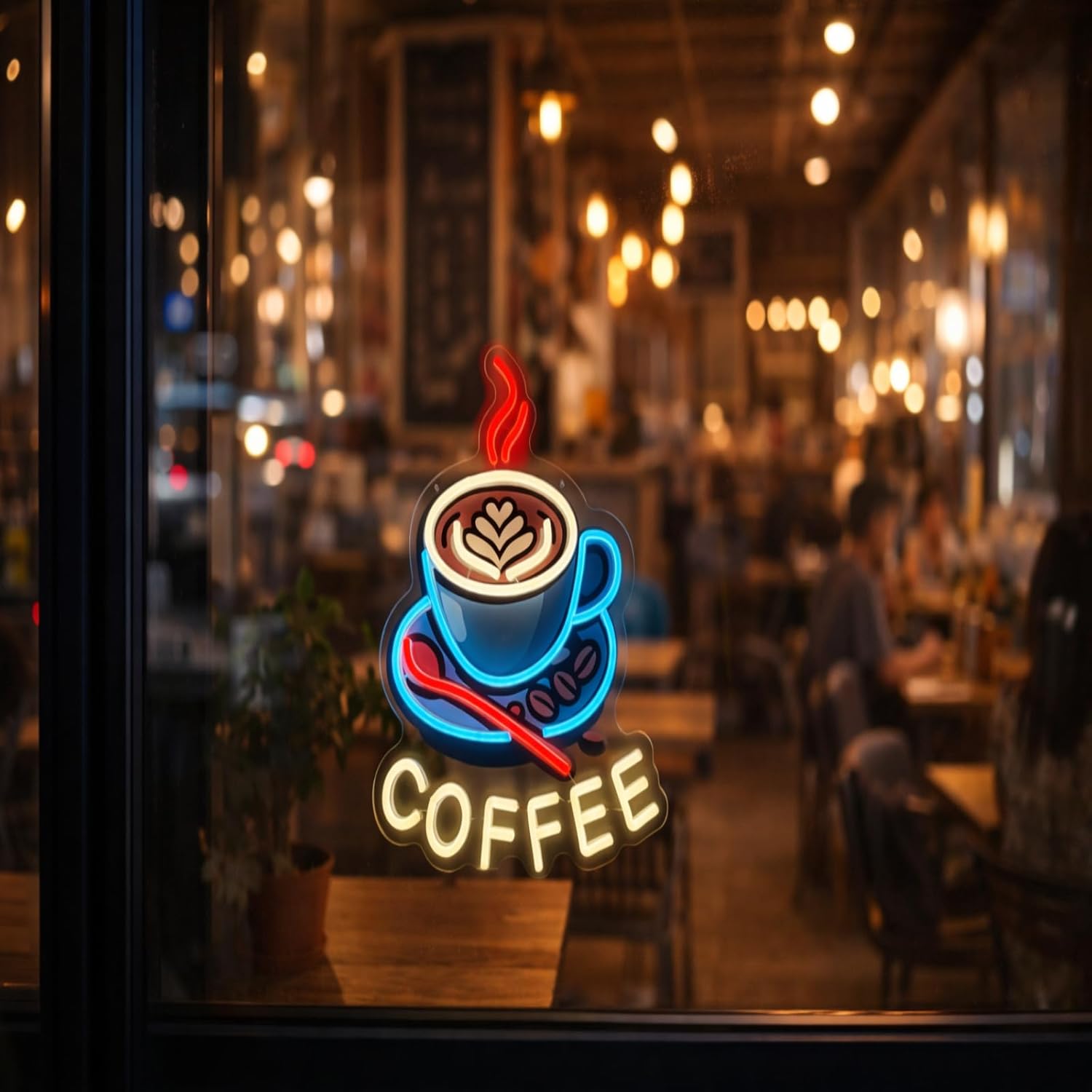 Coffee Neon Sign USB Powered L - Commercial Kitchen Windows ulasan dan harga