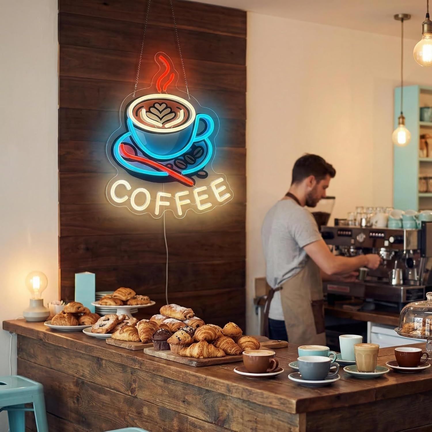 Coffee Neon Sign USB Powered L - Commercial Kitchen Windows ulasan dan harga